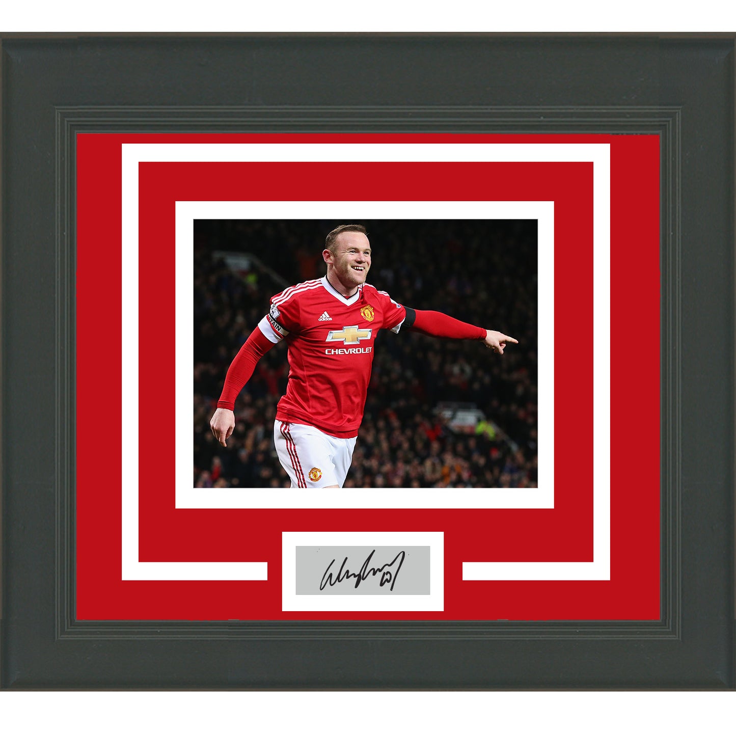 Framed Wayne Rooney Facsimile Laser Engraved Signature Auto Manchester United 11x14 Soccer Futbol Photo
