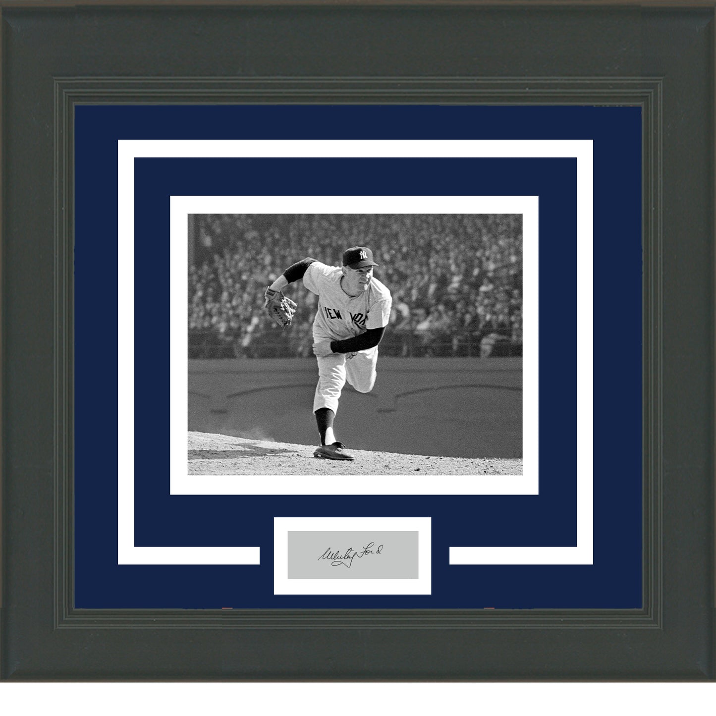Framed Whitey Ford Facsimile Laser Engraved Signature Auto New York Yankees 11x14 Baseball Photo