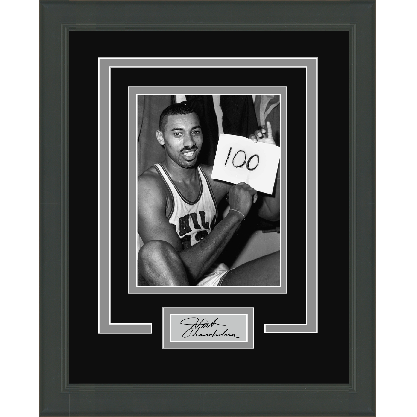 Framed Wilt Chamberlain Facsimile Laser Engraved Signature Auto 11x14 Basketball Photo