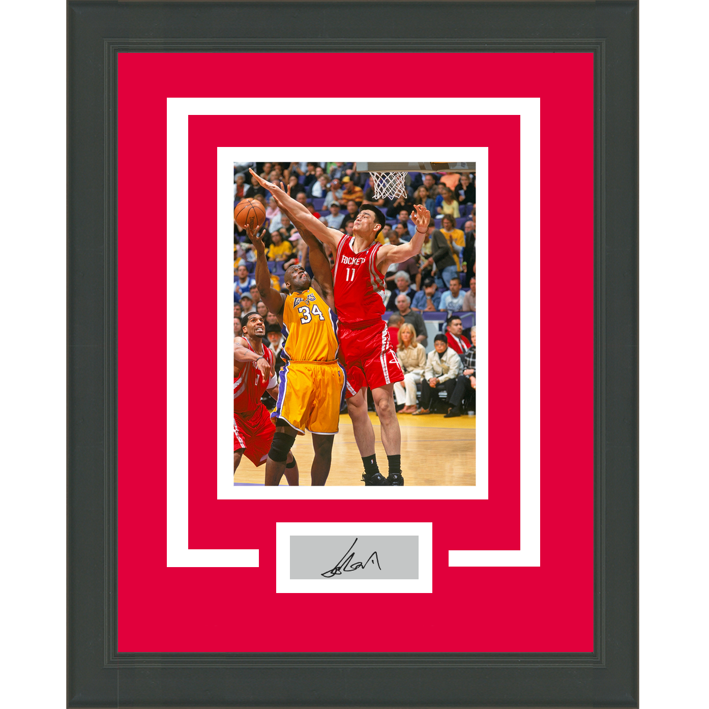 Framed Yao Ming Facsimile Laser Engraved Signature Auto Houston Rockets 11x14 Basketball Photo