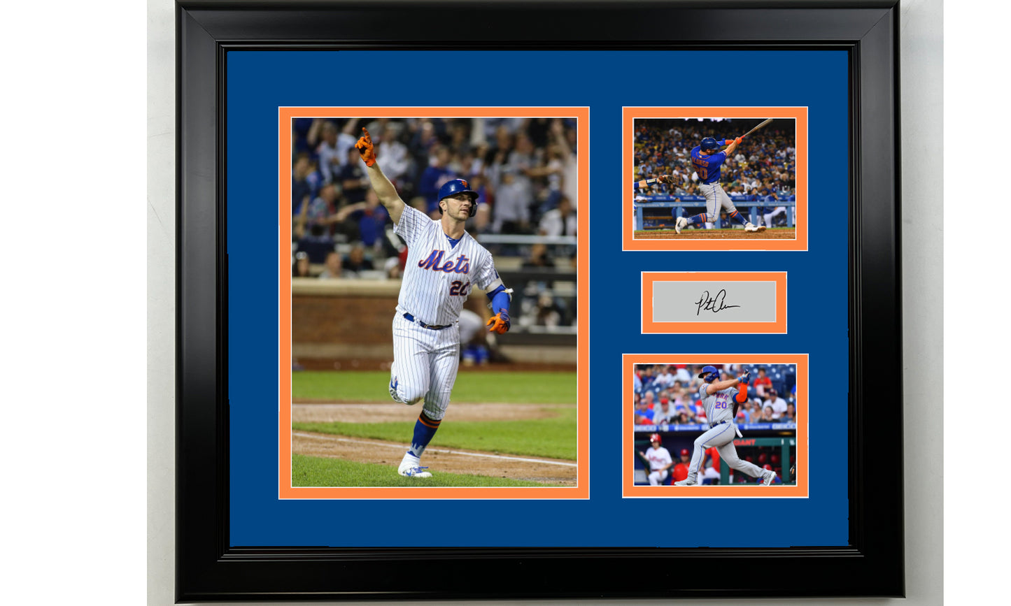 Framed Pete Alonso New York Mets Facsimile Laser Engraved Signature Baseball 14x11 3 Photo Collage