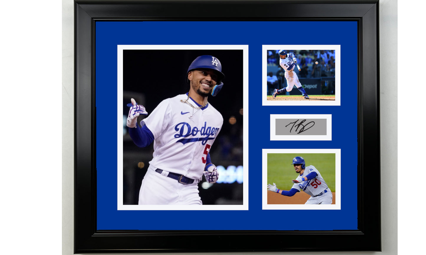 Framed Mookie Betts Los Angeles Dodgers Facsimile Laser Engraved Signature Baseball 14x11 3 Photo Collage