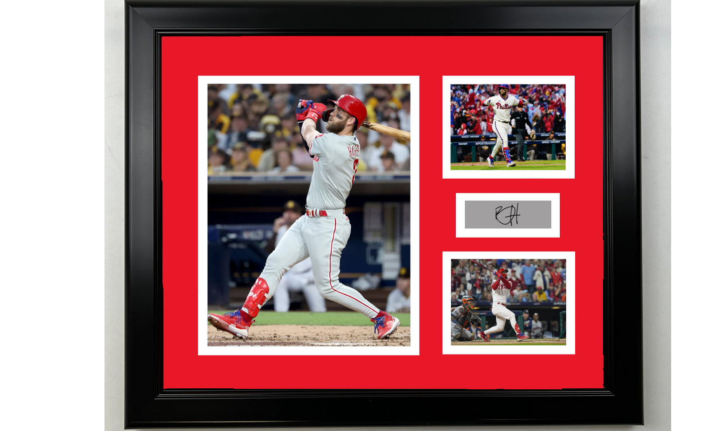 Framed Bryce Harper Philadelphia Phillies Facsimile Laser Engraved Signature Baseball 14x11 3 Photo Collage