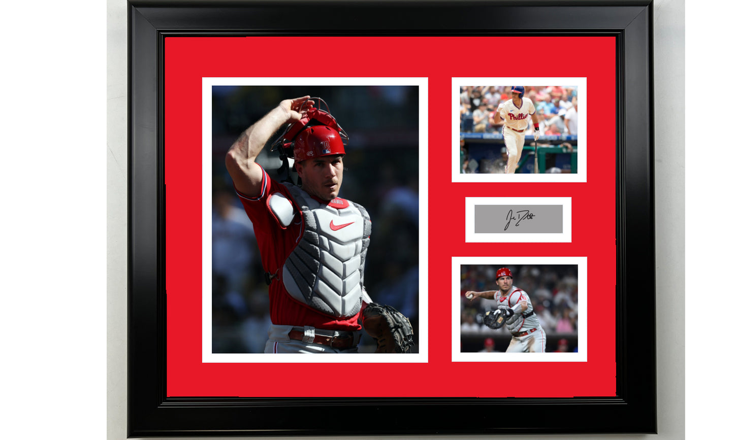 Framed J.T. Realmuto Philadelphia Phillies Facsimile Laser Engraved Signature Baseball 14x11 3 Photo Collage