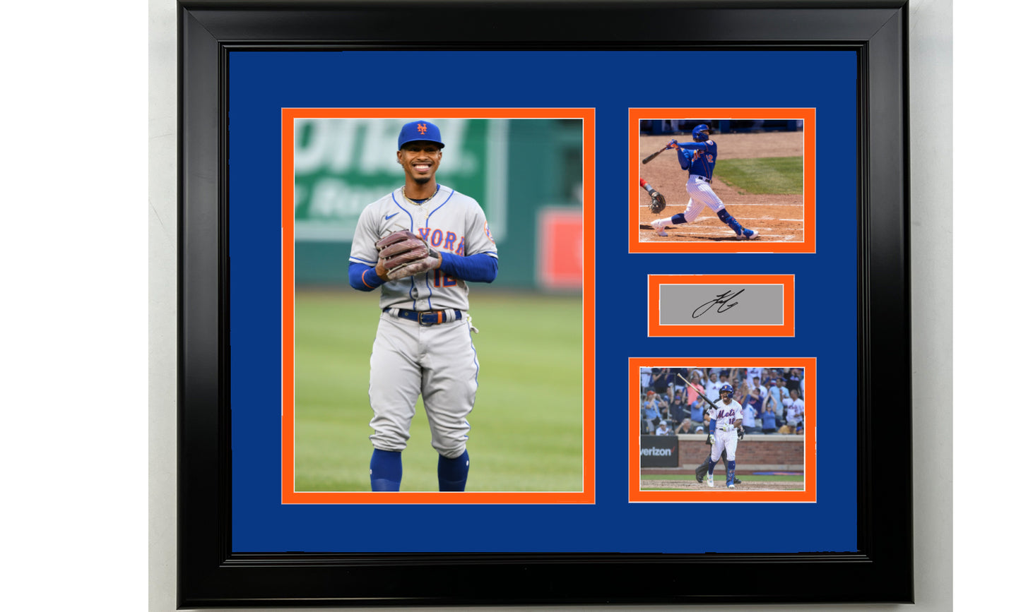 Framed Francisco Lindor New York Mets Facsimile Laser Engraved Signature Baseball 14x11 3 Photo Collage