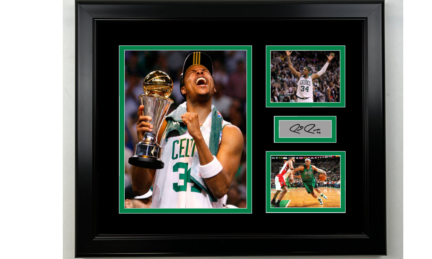 Framed Paul Pierce Boston Celtics Facsimile Laser Engraved Signature Basketball 14x11 3 Photo Collage
