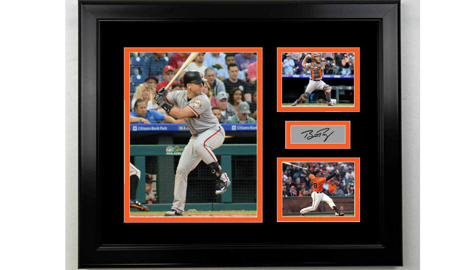 Framed Buster Posey San Francisco Giants Facsimile Laser Engraved Signature Baseball 14x11 3 Photo Collage