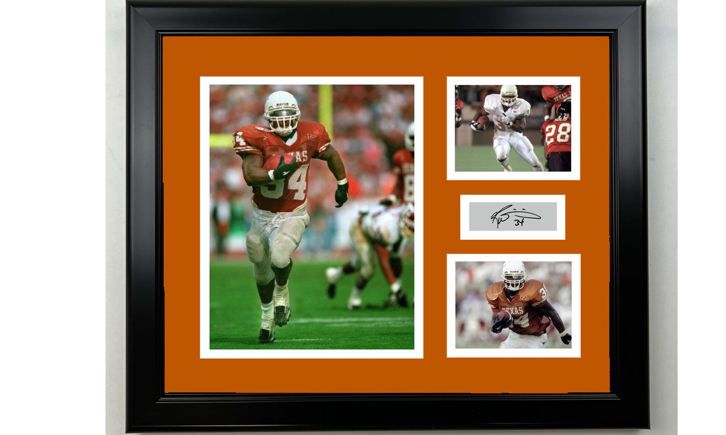 Framed Ricky Williams Texas Longhorns Facsimile Laser Engraved Signature Football 14x11 3 Photo Collage