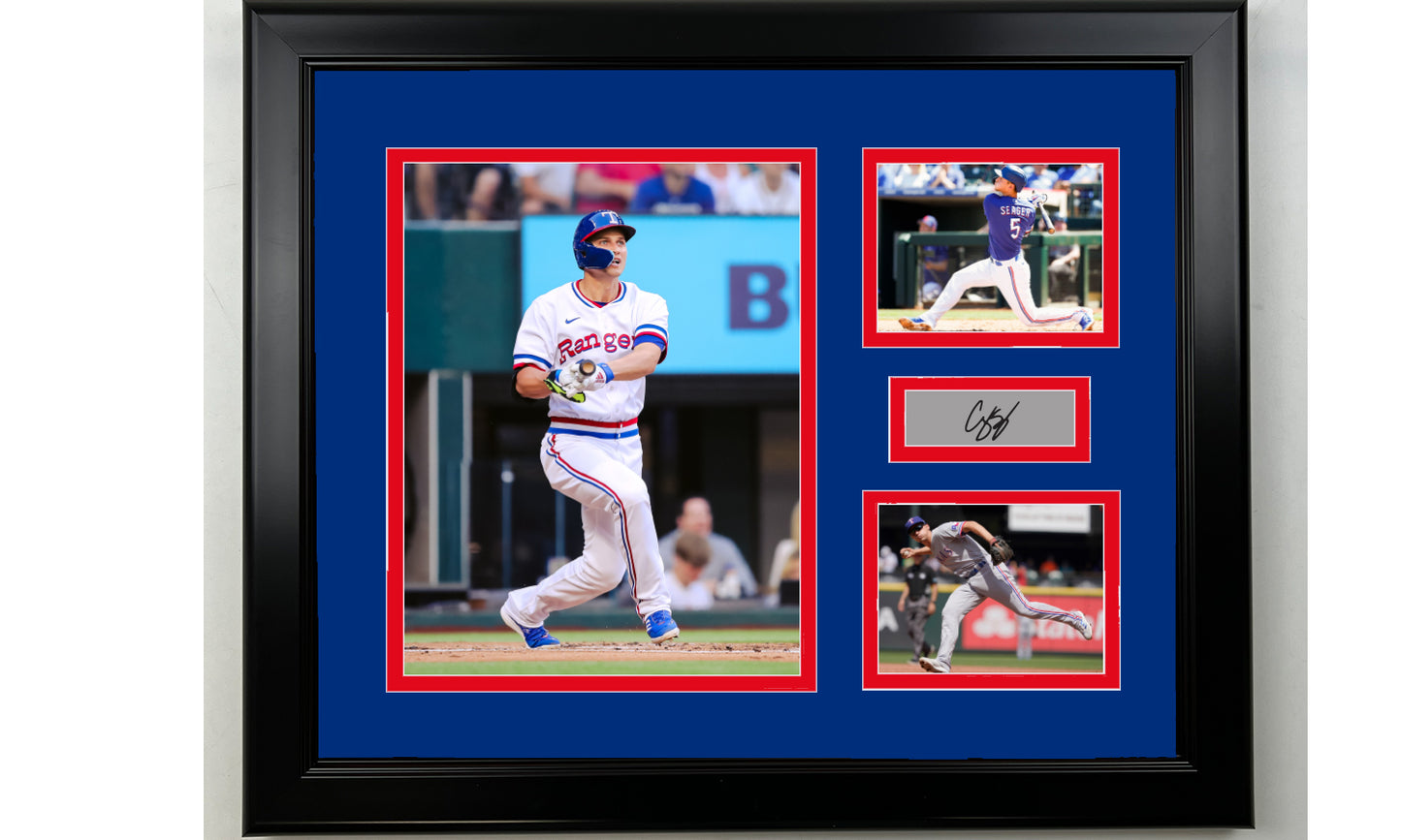 Framed Corey Seager Texas Rangers Facsimile Laser Engraved Signature Baseball 14x11 3 Photo Collage