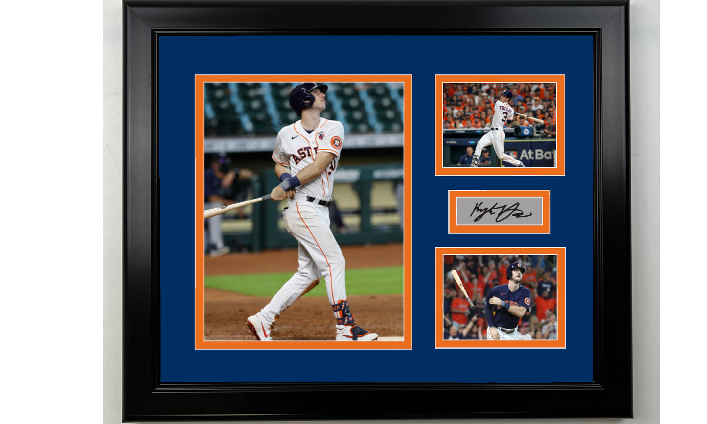 Framed Kyle Tucker Houston Astros Facsimile Laser Engraved Signature Baseball 14x11 3 Photo Collage