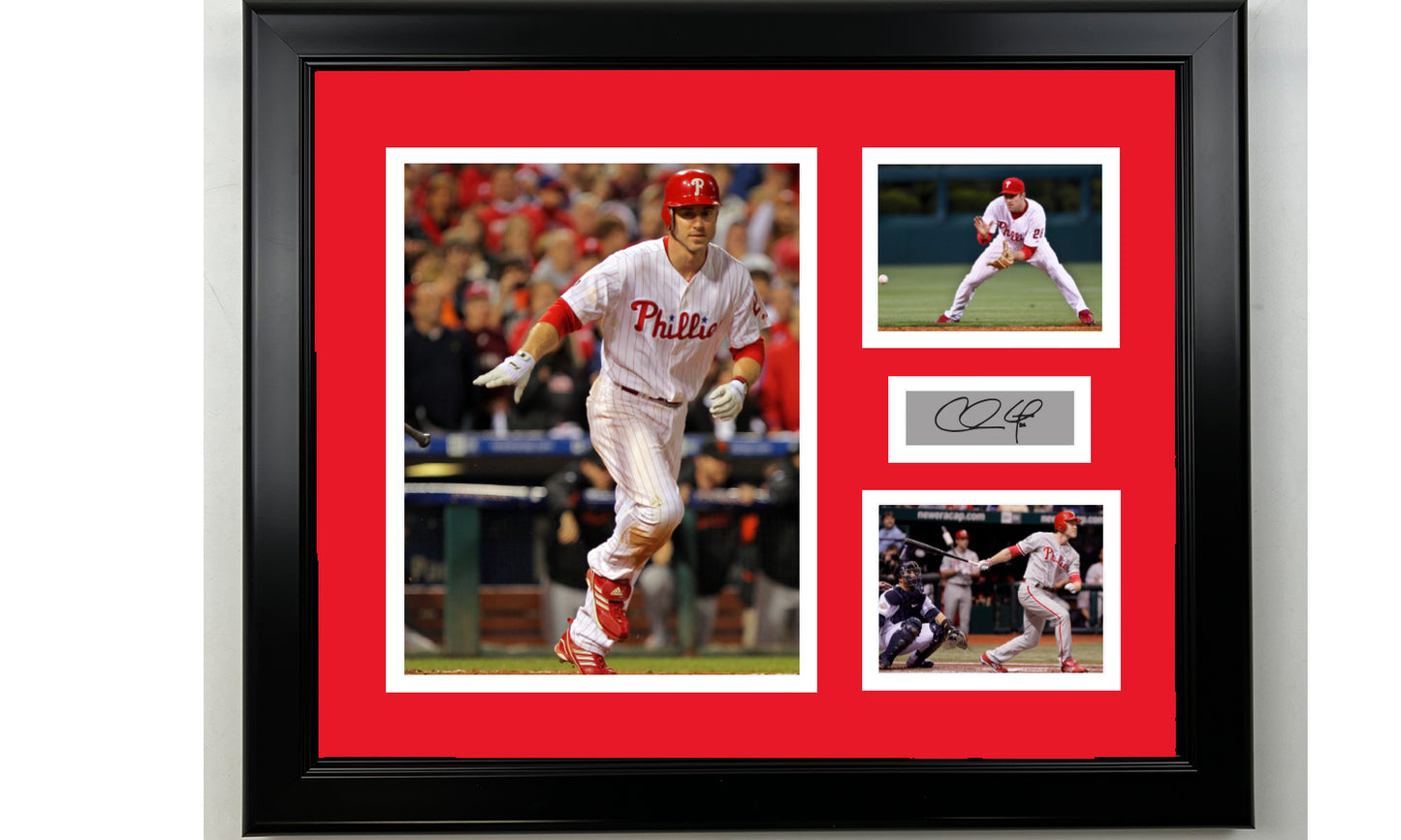 Framed Chase Utley Philadelphia Phillies Facsimile Laser Engraved Signature Baseball 14x11 3 Photo Collage