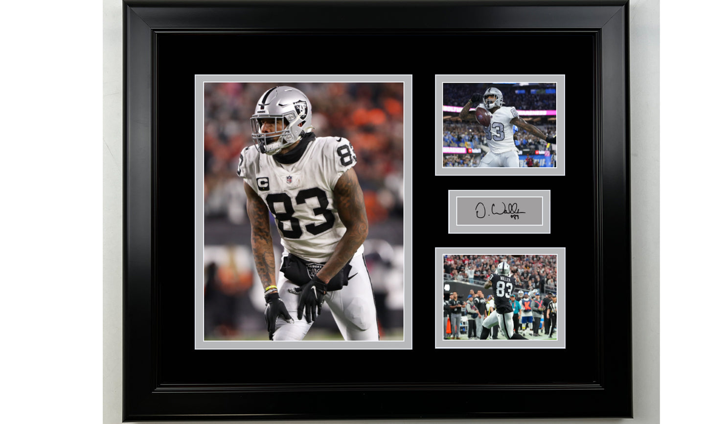 Framed Darren Waller Las Vegas Raiders Facsimile Laser Engraved Signature Football 14x11 3 Photo Collage