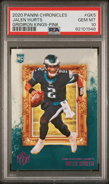 Graded 2020 Panini Chronicles Jalen Hurts #GK5 Pink Rookie RC Football Card PSA 10 Gem Mint