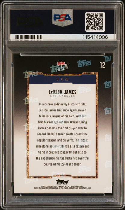 Graded 2024 Topps Now LeBron James #12 Basketball Card PSA 7 Near Mint