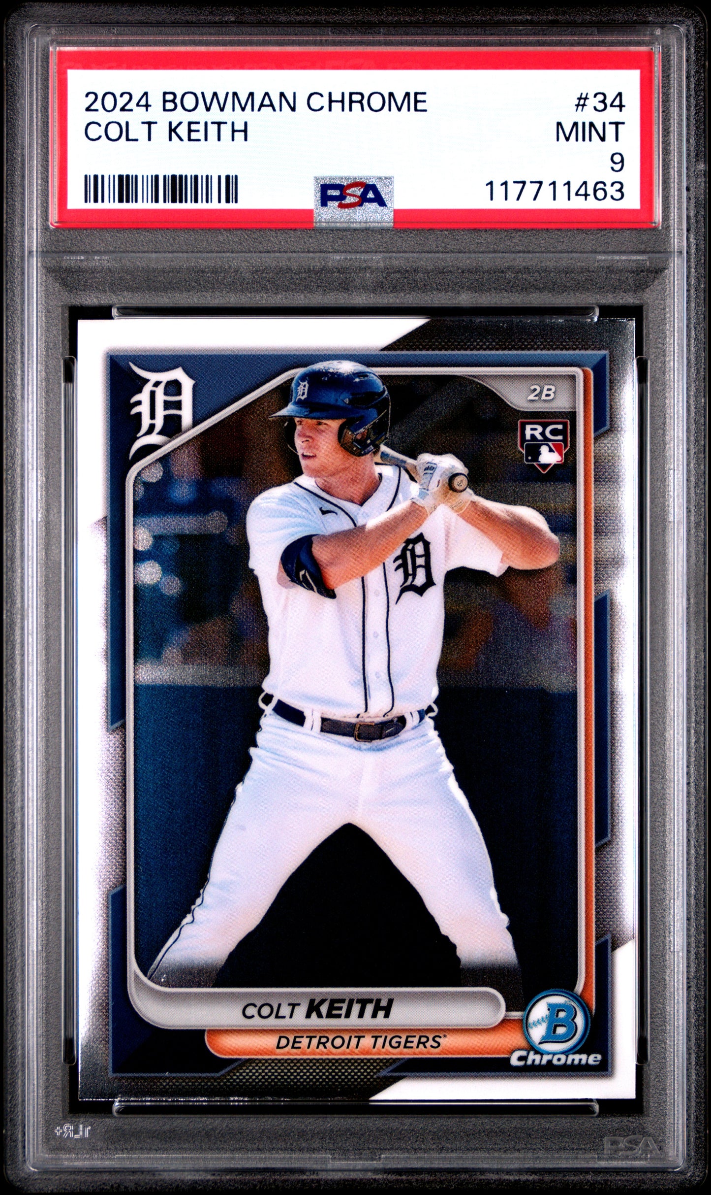Graded 2024 Topps Bowman Chrome Colt Keith #34 Rookie RC Baseball Card PSA 9 Mint