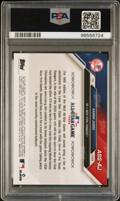 Graded 2024 Topps Now Aaron Judge #ASGAJ MLB All Star Game Baseball Card PSA 10 Gem Mint