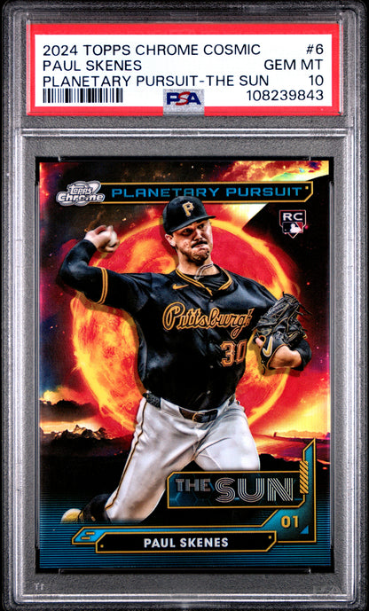 Graded 2024 Topps Chrome Cosmic Paul Skenes #6 Planetary Pursuit The Sun Rookie RC Baseball Card PSA 10 Gem Mint