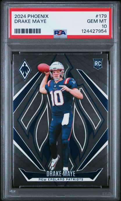Graded 2024 Panini Phoenix Drake Maye #179 Rookie RC Football Card PSA 10 Gem Mint