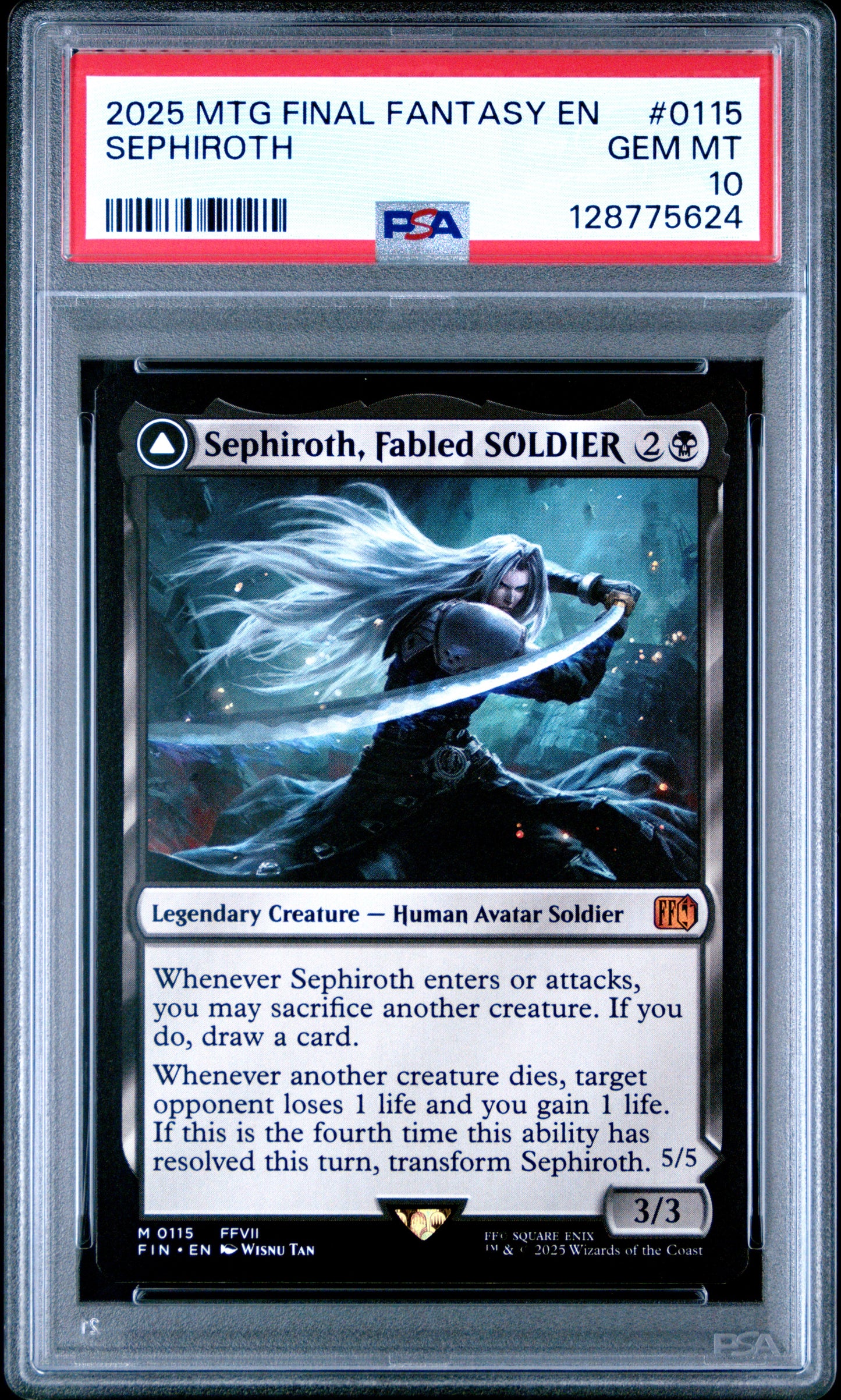 Graded 2025 Magic The Gathering Final Fantasy Sephiroth #0115 Card PSA 10 Gem Mint
