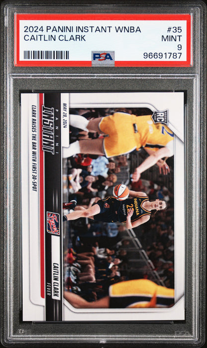Graded 2024 Panini Instant WNBA Caitlin Clark #35 Rookie RC Basketball Card PSA 9 Mint