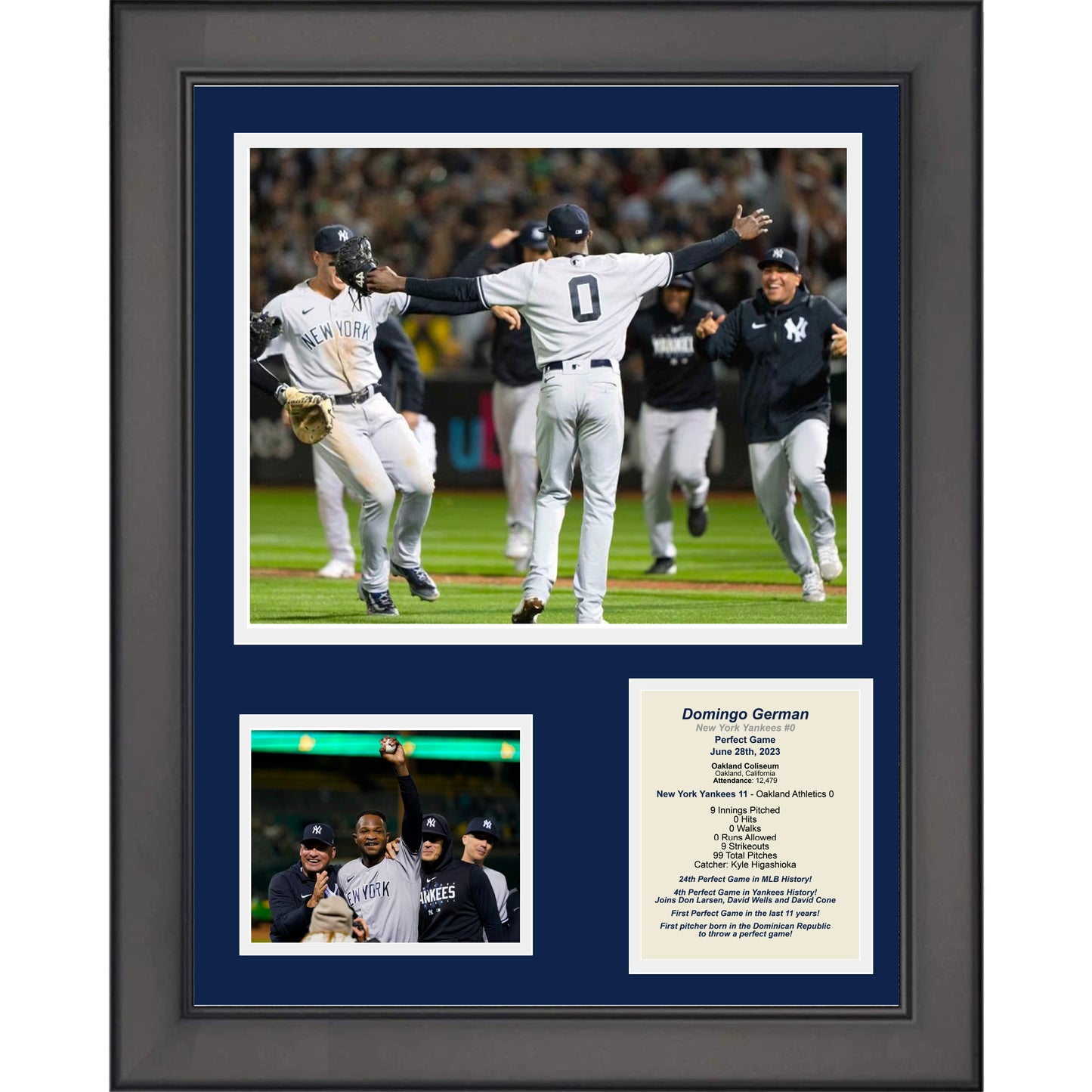 Framed Domingo German Perfect Game New York Yankees 11"x14" Baseball Three Photo Collage