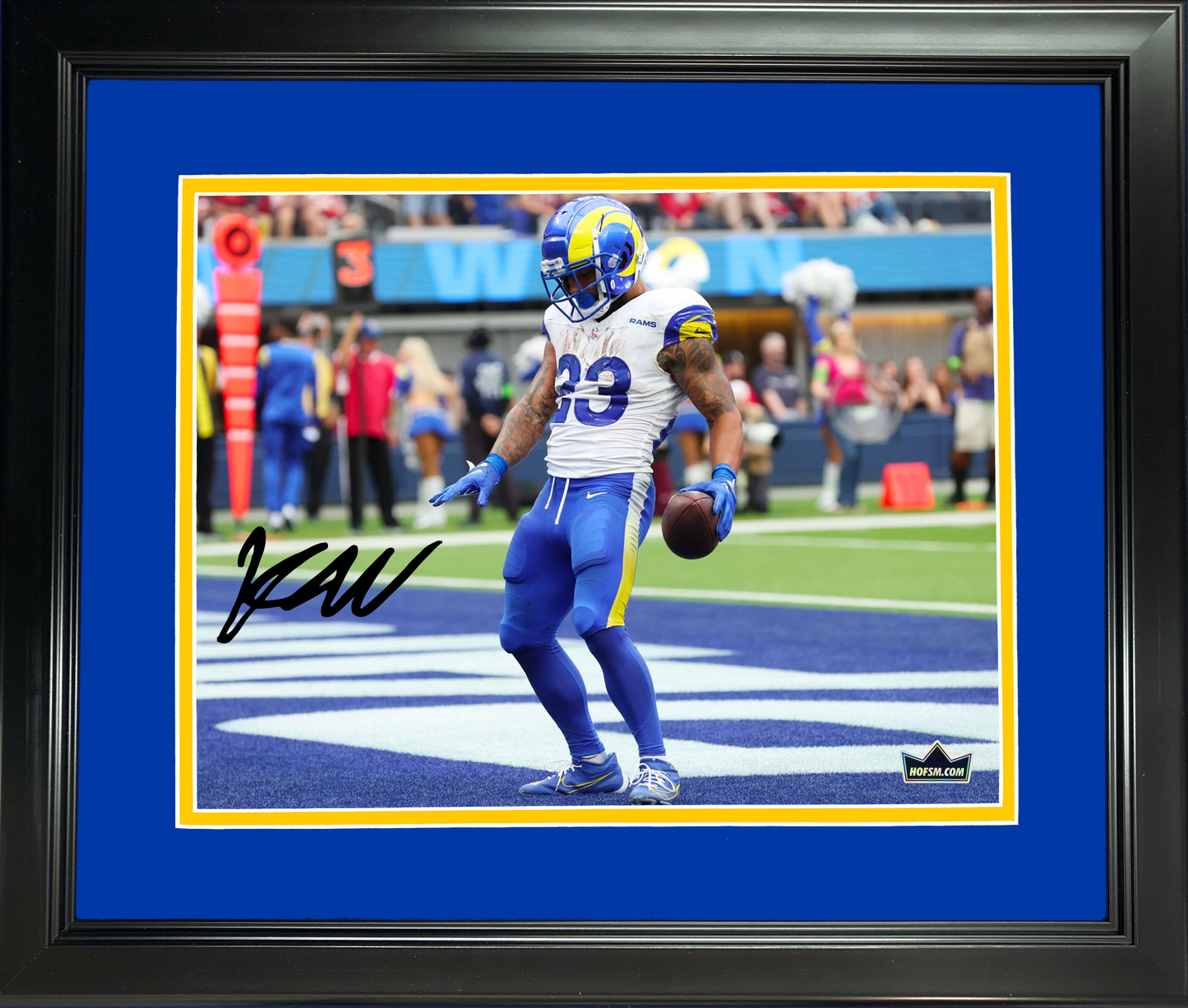 Framed Kyren Williams Los Angeles Rams Facsimile Laser Engraved Signature Auto 11"x14" Football Photo HOFSM Holo