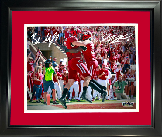 Framed Baker Mayfield & Marquise Brown Dual Facsimile Laser Engraved Signature Auto Oklahoma Sooners 11"x14" College Football Photo HOFSM Holo