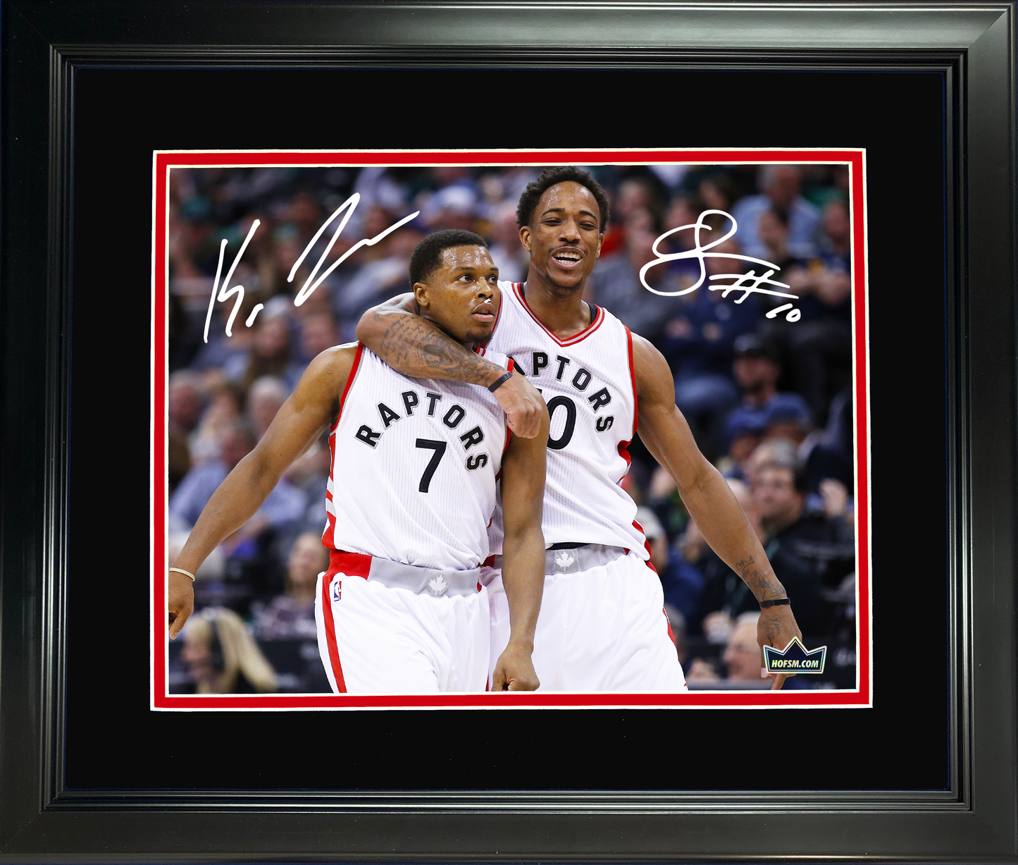Framed Kyle Lowry & DeMar DeRozan Dual Facsimile Laser Engraved Signature Auto 11"x14" Basketball Photo HOFSM Holo