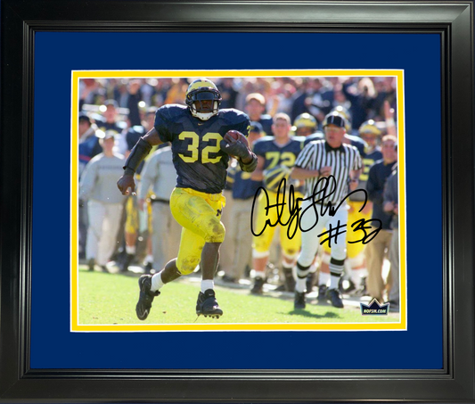 Framed Anthony Thomas Facsimile Laser Engraved Signature Auto Michigan Wolverines 11"x14"College Football Photo HOFSM Holo