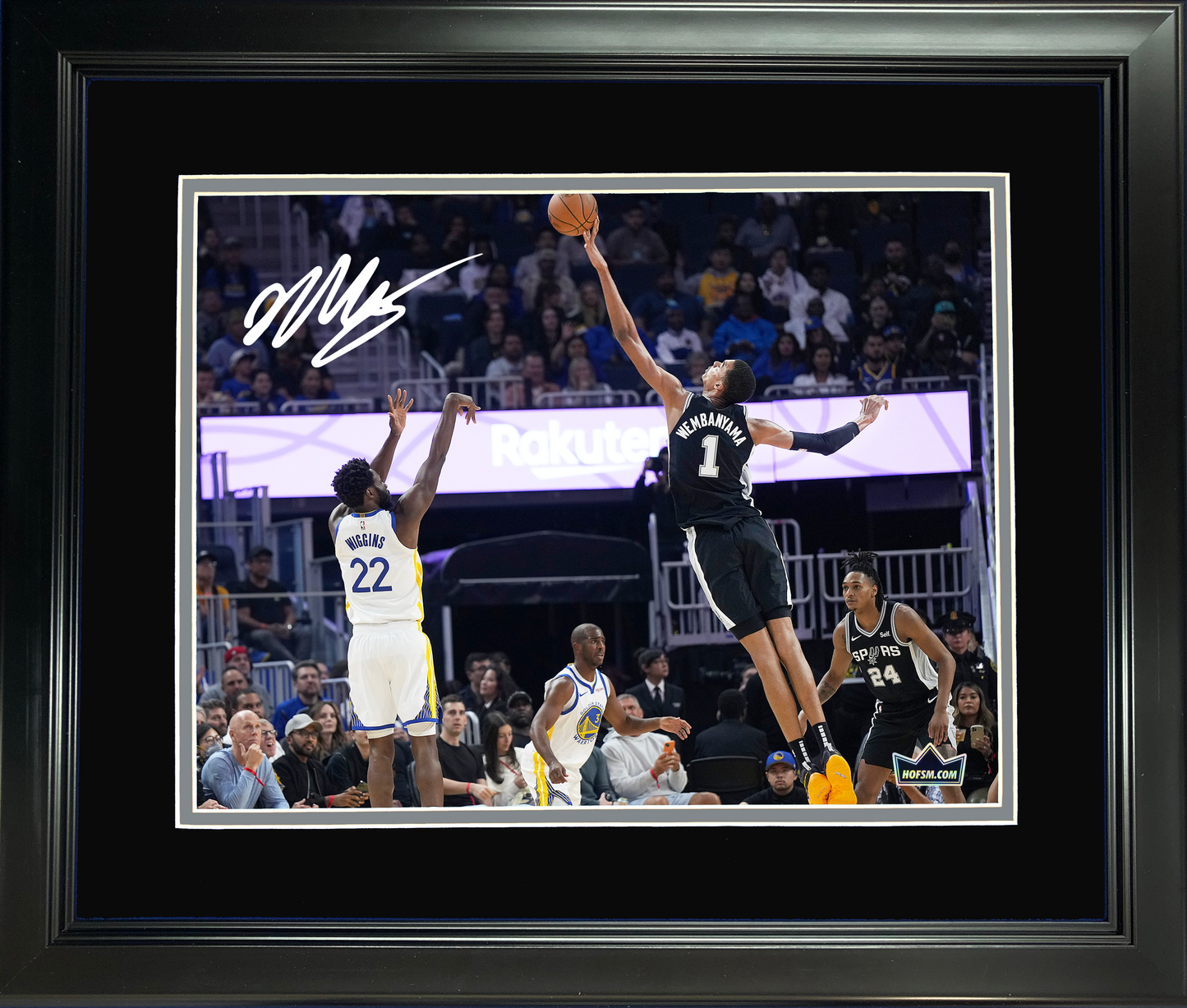 Framed Victor Wembanyama Facsimile Laser Engraved Signature Auto 11"x14" Basketball Photo HOFSM Holo