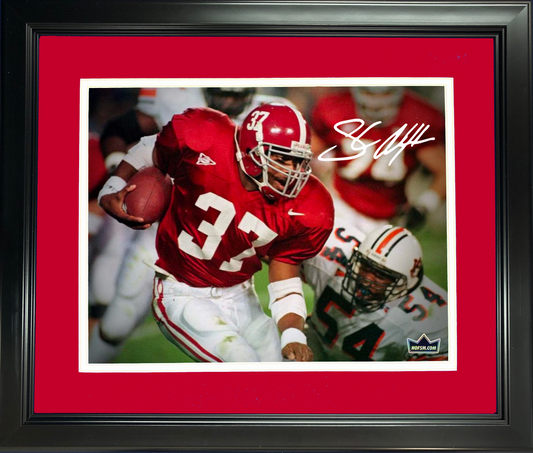 Framed Shaun Alexander Facsimile Laser Engraved Signature Auto Alabama Crimson Tide 11"x14"College Football Photo HOFSM Holo