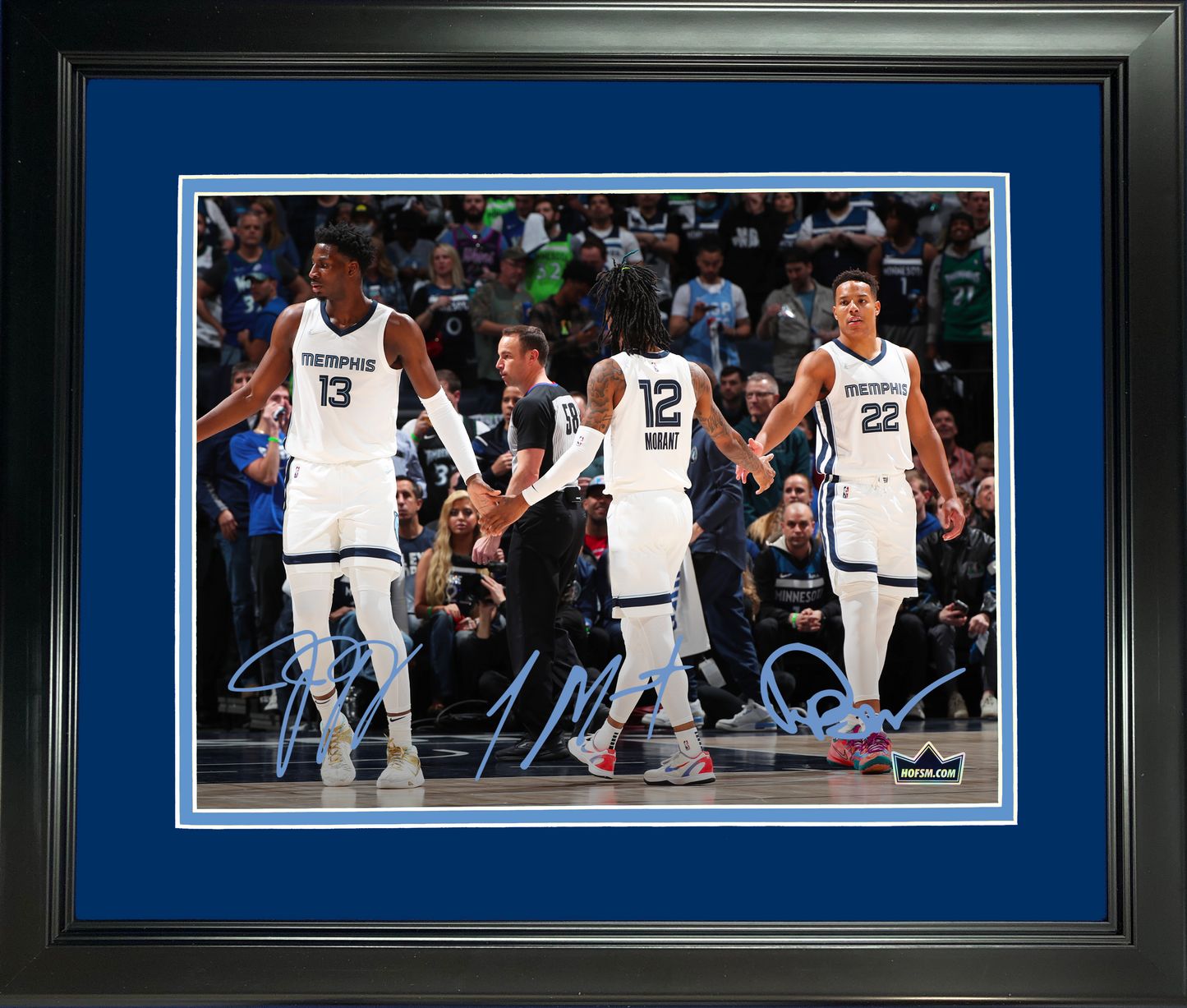 Framed Ja Morant, Desmond Bane & Jaren Jackson Jr. Facsimile Laser Engraved Signature Auto 11"x14" Basketball Photo HOFSM Holo