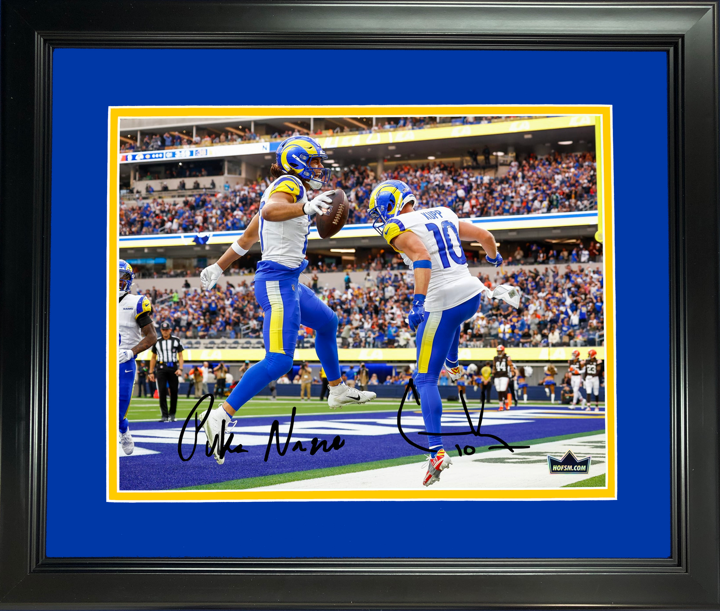 Framed Cooper Kupp & Puka Nacua Los Angeles Rams Dual Facsimile Laser Engraved Signature Auto 11"x14" Football Photo HOFSM Holo
