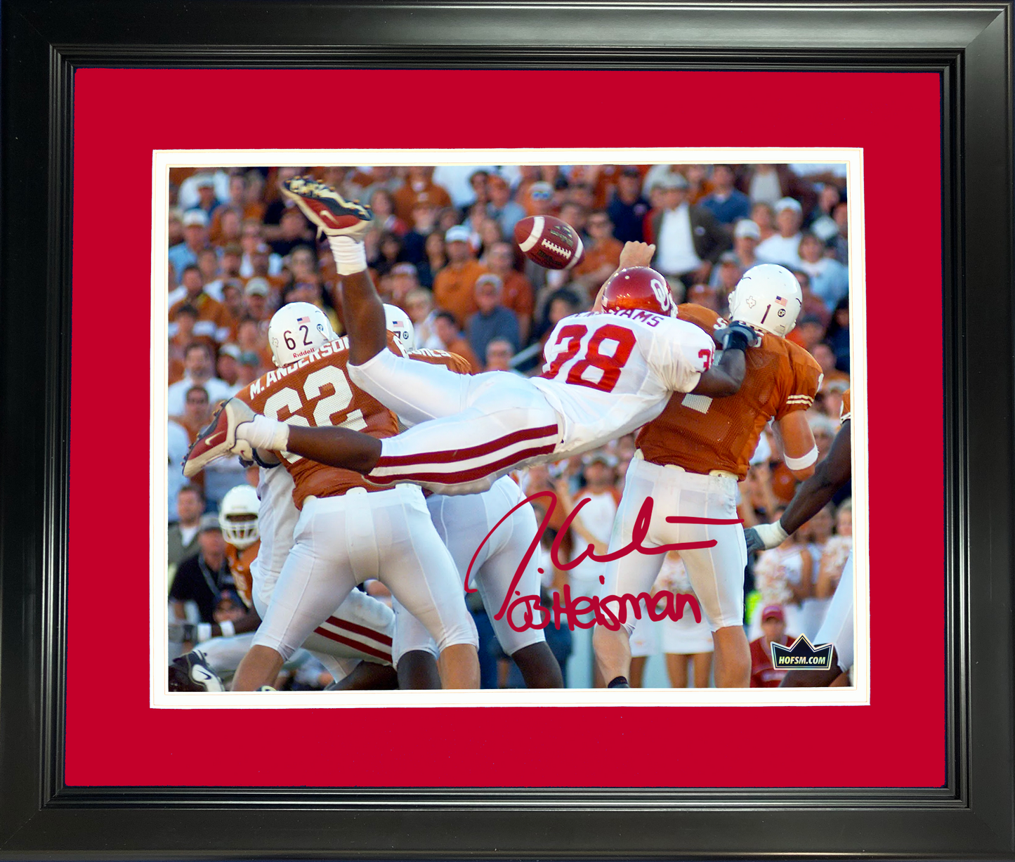 Framed Roy Williams Facsimile Laser Engraved Signature Auto Oklahoma Sooners 11"x14"College Football Photo HOFSM Holo