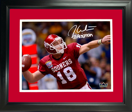 Framed Jason White  03 Heisman  Facsimile Laser Engraved Signature Auto Oklahoma Sooners 11"x14" College Football Photo HOFSM Holo
