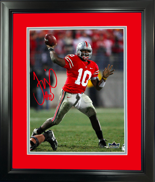 Framed Troy Smith Facsimile Laser Engraved Signature Auto Ohio State Buckeyes 11"x14" College Football Photo HOFSM Holo