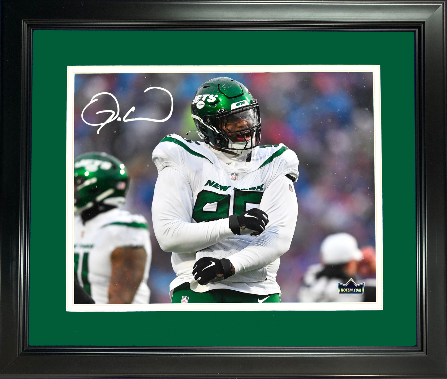 Framed Quinnen Williams Facsimile Laser Engraved Signature Auto New York Jets 11"x14"Football Photo HOFSM Holo