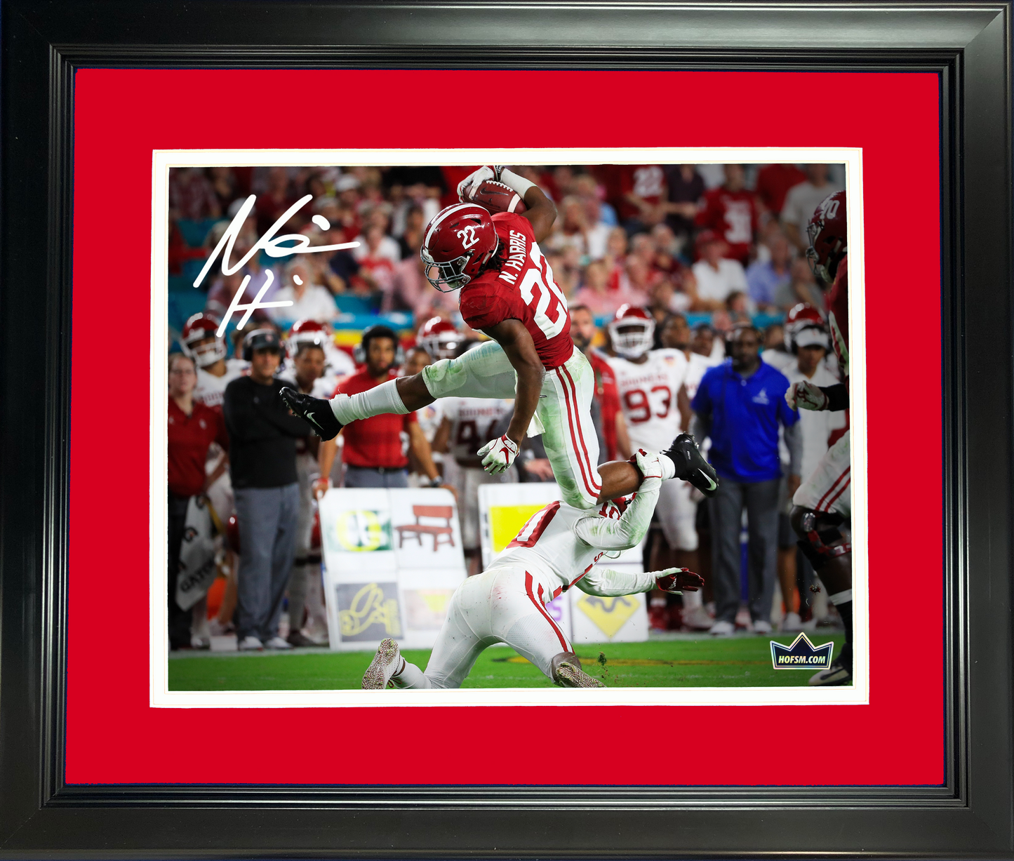 Framed Najee Harris Facsimile Laser Engraved Signature Auto Alabama Crimson Tide 11"x14" College Football Photo HOFSM Holo
