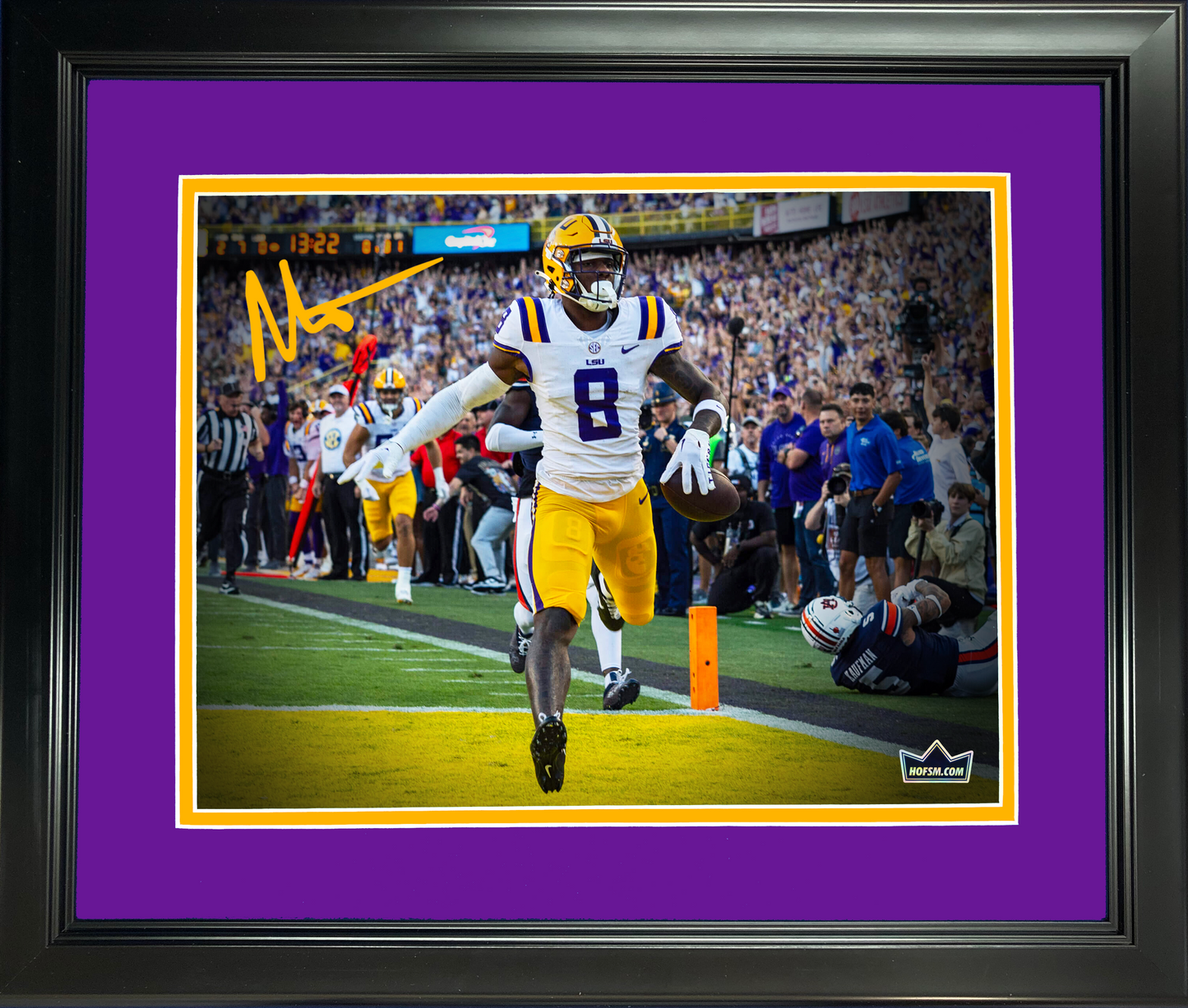 Framed Malik Nabers Facsimile Laser Engraved Signature Auto LSU Tigers 11"x14" College Football Photo HOFSM Holo
