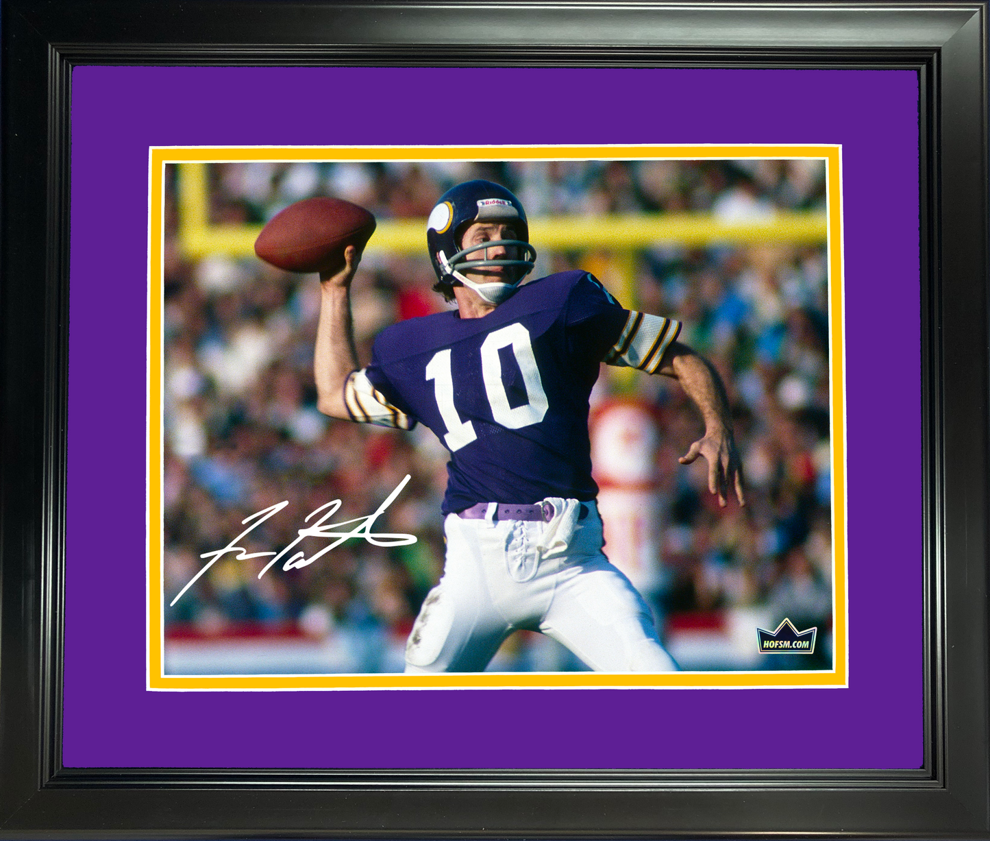 Framed Frank Tarkenton Minnesota Vikings Facsimile Laser Engraved Signature Auto 11"x14" Football Photo HOFSM Holo
