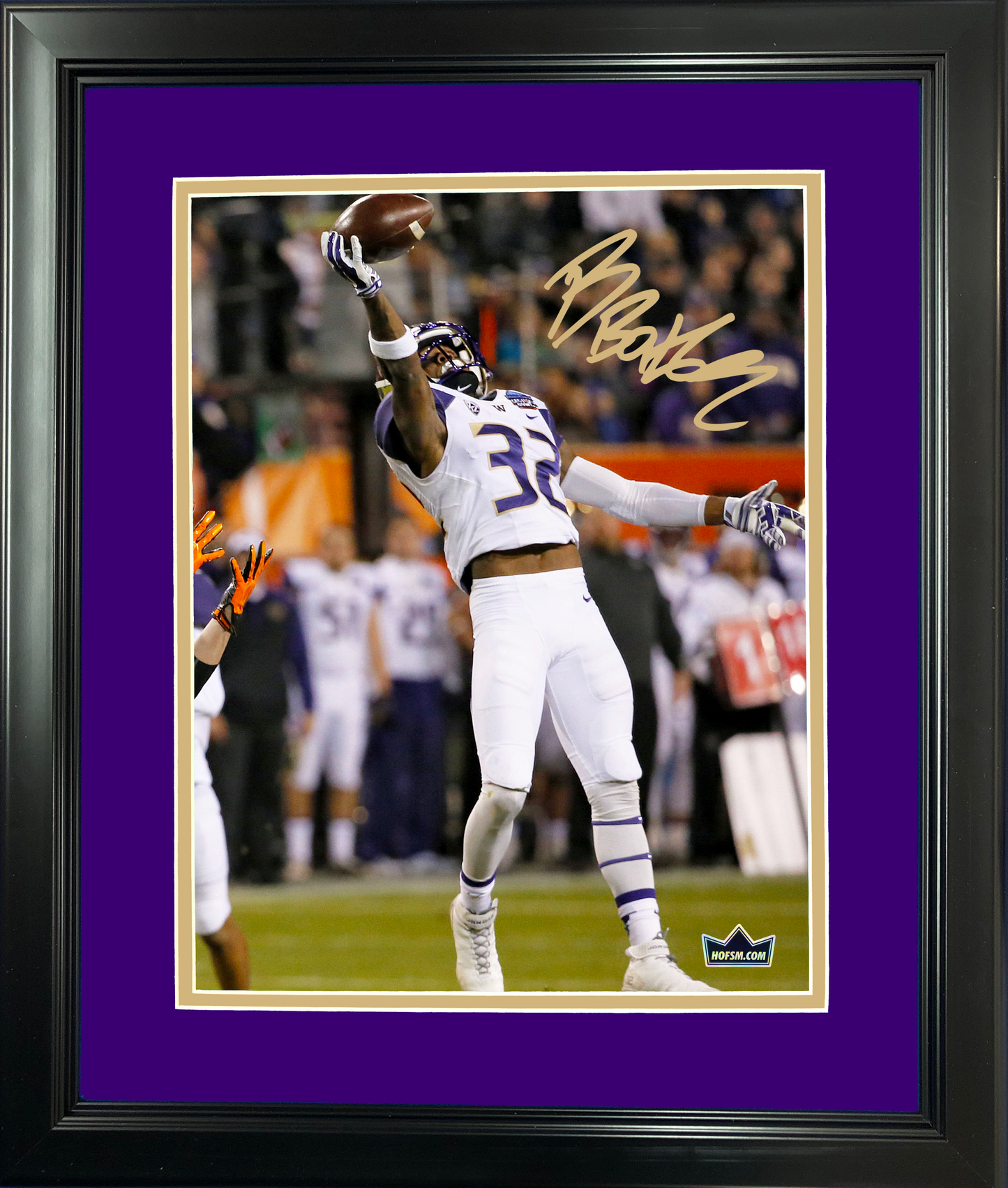 Framed Budda Baker Facsimile Laser Engraved Signature Auto Washington Huskies 11"x14" College Football Photo HOFSM Holo