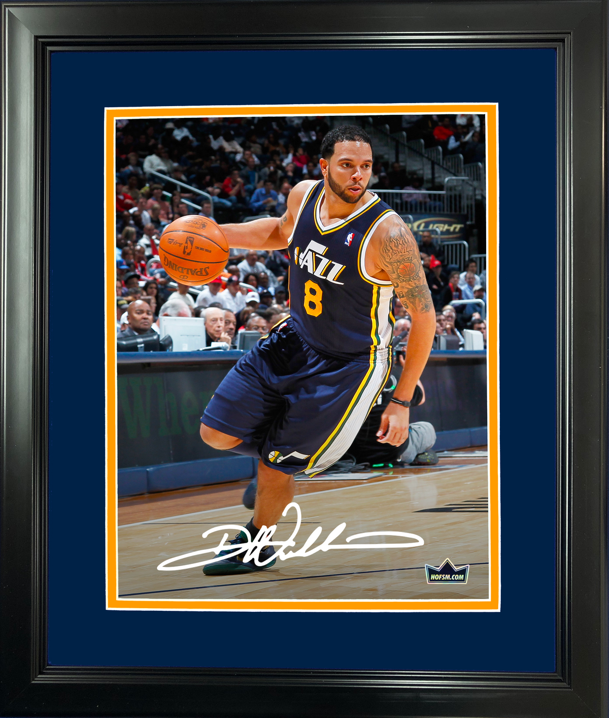 Framed Deron Williams Facsimile Laser Engraved Signature Auto 11"x14" Basketball Photo HOFSM Holo