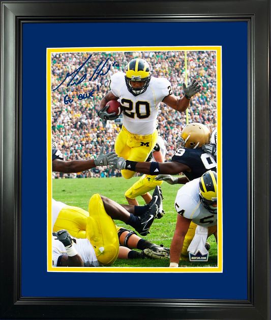 Framed Mike Hart  Go Blue!  Facsimile Laser Engraved Signature Auto Michigan Wolverines 11"x14" College Football Photo HOFSM Holo