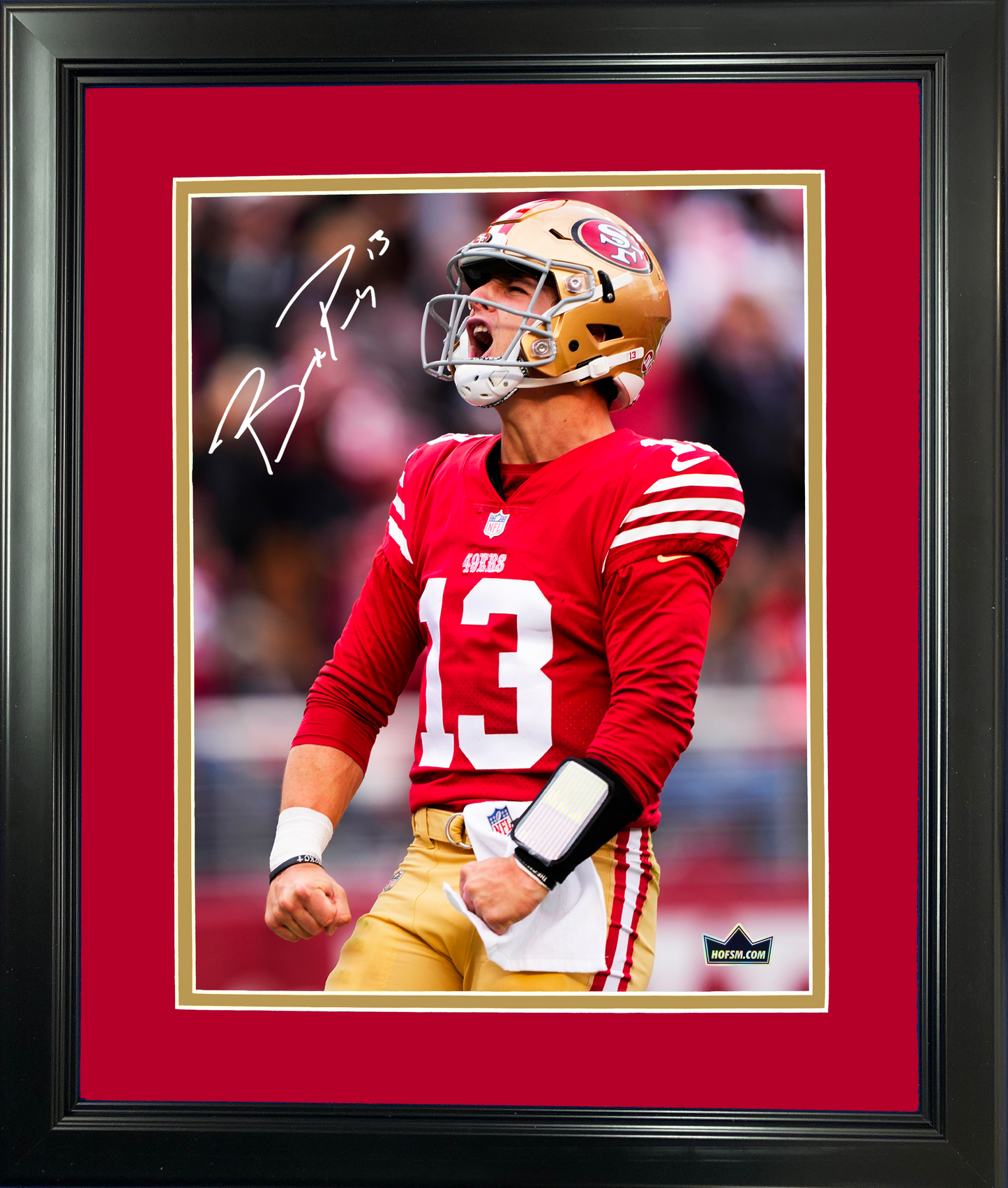 Framed Brock Purdy San Francisco 49ers Facsimile Laser Engraved Signature Auto 11"x14" Football Photo HOFSM Holo