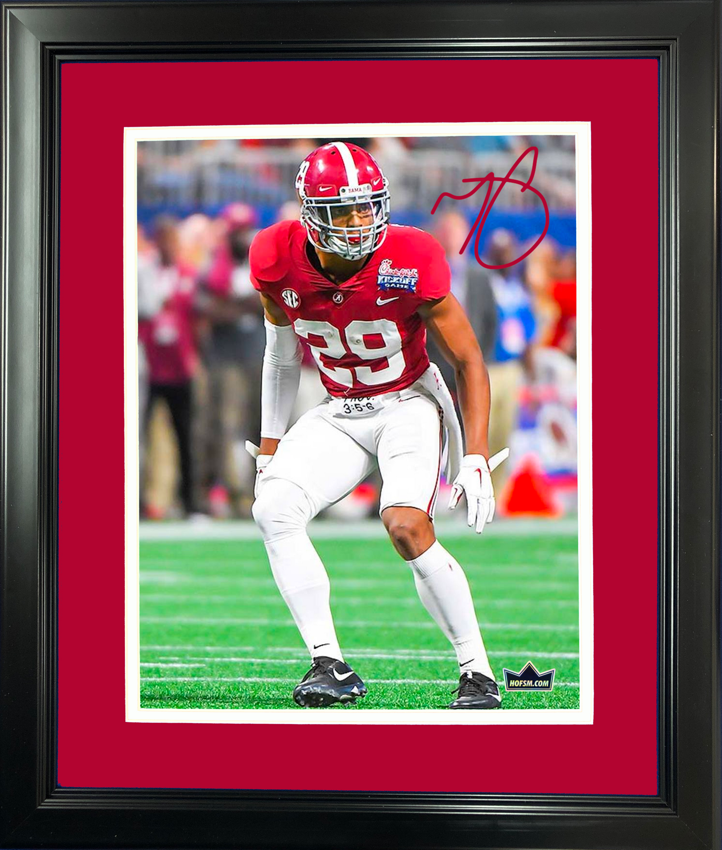 Framed Minkah Fitzpatrick Facsimile Laser Engraved Signature Auto Alabama Crimson Tide 11"x14" College Football Photo HOFSM Holo