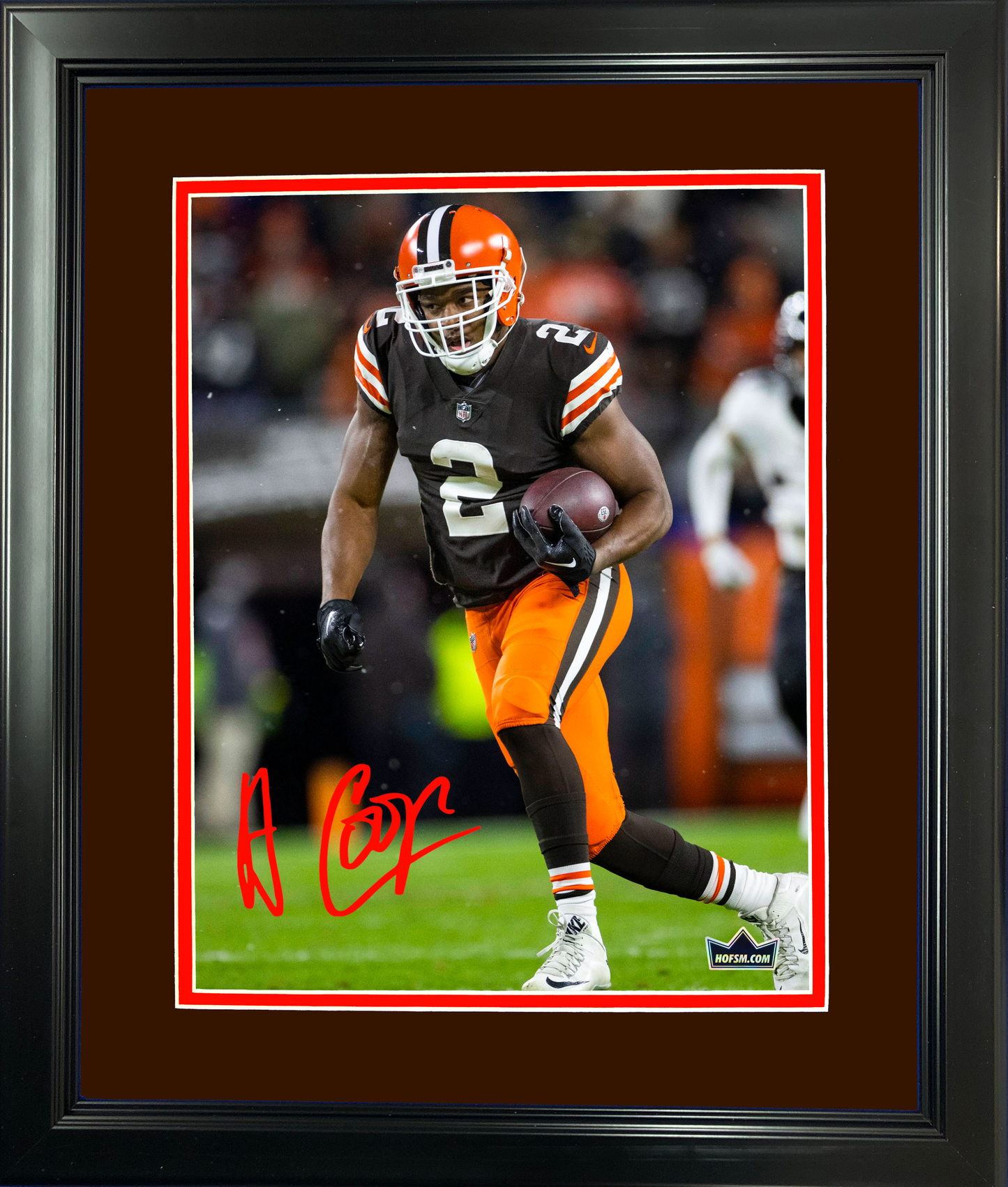 Framed Amari Cooper Facsimile Laser Engraved Signature Auto Cleveland Browns 11"x14"Football Photo HOFSM Holo