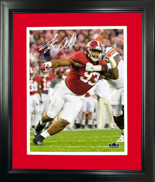 Framed Jonathan Allen Facsimile Laser Engraved Signature Auto Alabama Crimson Tide 11"x14" College Football Photo HOFSM Holo