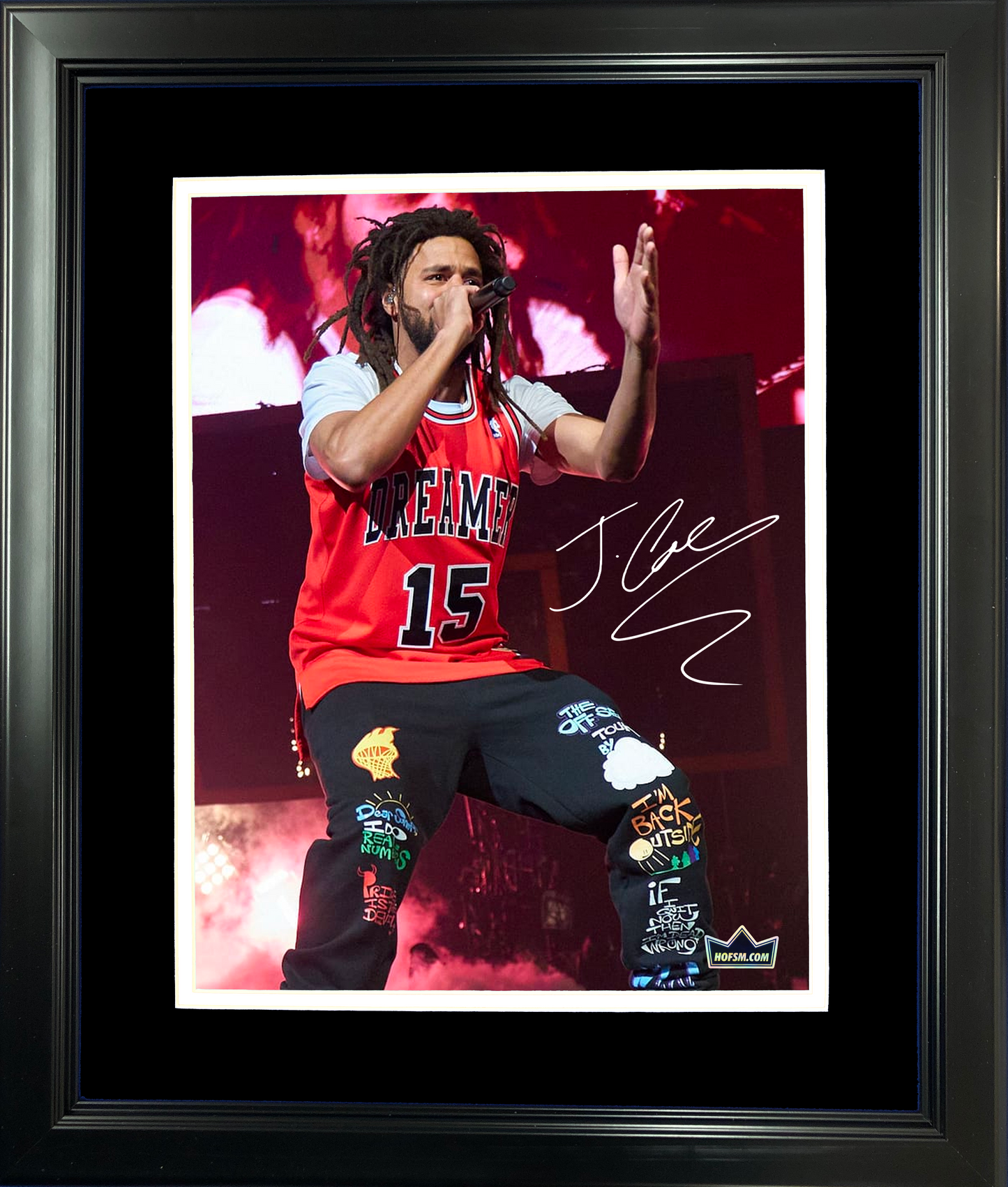 Framed J. Cole Facsimile Laser Engraved Signature Auto 11"x14" Music Photo HOFSM Holo