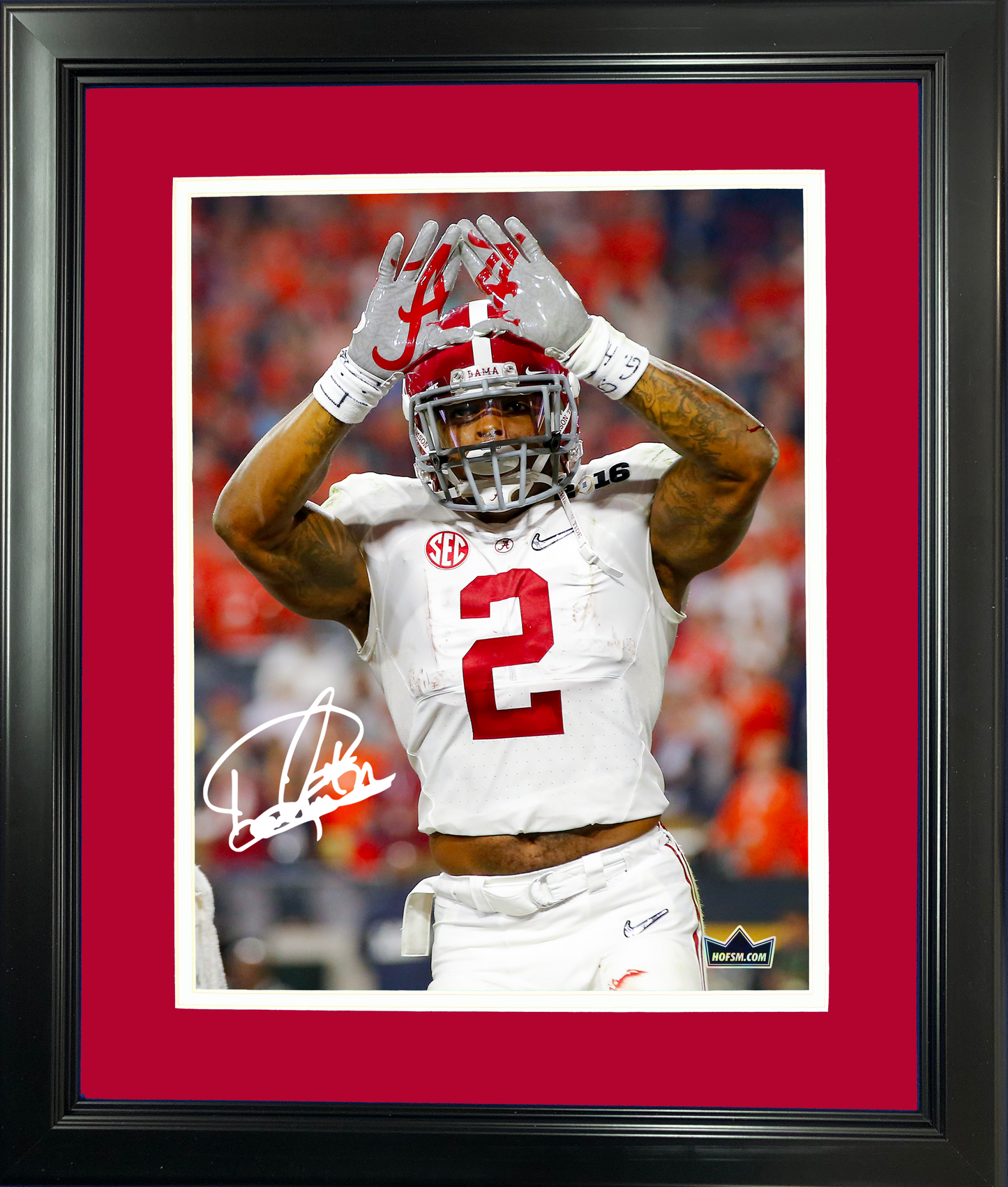 Framed Derrick Henry Facsimile Laser Engraved Signature Auto Alabama Crimson Tide 11"x14" College Football Photo HOFSM Holo