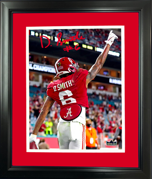 Framed Devonta Smith Facsimile Laser Engraved Signature Auto Alabama Crimson Tide 11"x14" College Football Photo HOFSM Holo